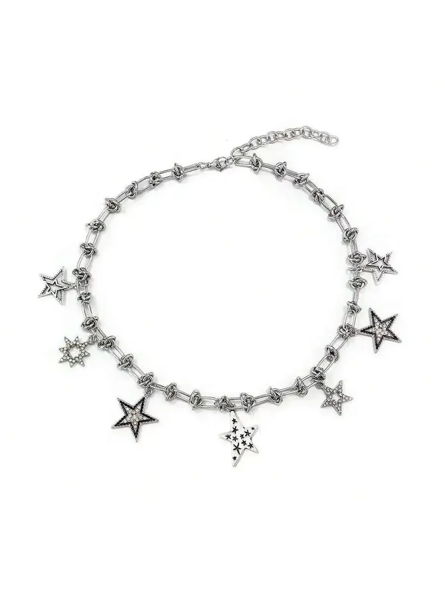 Gothic Star Choker Necklace Zinc Alloy Rhinestone Punk Y2k Fashion Women
Gothic Star Choker Necklace Zinc Alloy Rhinestone Punk Y2k Fashion Women