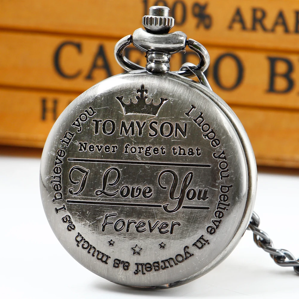 TO MY SON Fashion Necklace Quartz Pocket Watch Steampunk Pendant Chain Jewelry Gift Clock for Men
TO MY SON Fashion Necklace Quartz Pocket Watch Steampunk Pendant Chain Jewelry Gift Clock for Men
