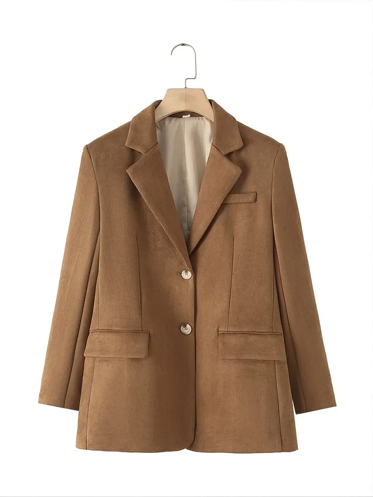 2025 FDEY European and American style new women's fashion trend all-match solid color long-sleeved suede suit jacket
2025 FDEY European and American style new women's fashion trend all-match solid color long-sleeved suede suit jacket