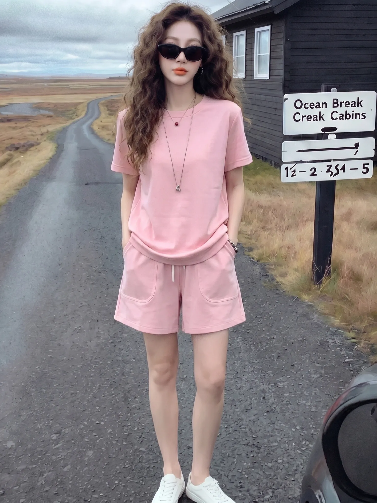 Casual Pure Color Short Sleeve T-Shirt Set Women's High Waist Slimming Wide Leg Shorts Summer Fashion Ensemble Breathable Lig...
Casual Pure Color Short Sleeve T-Shirt Set Women's High Waist Slimming Wide Leg Shorts Summer Fashion Ensemble Breathable Lig...
