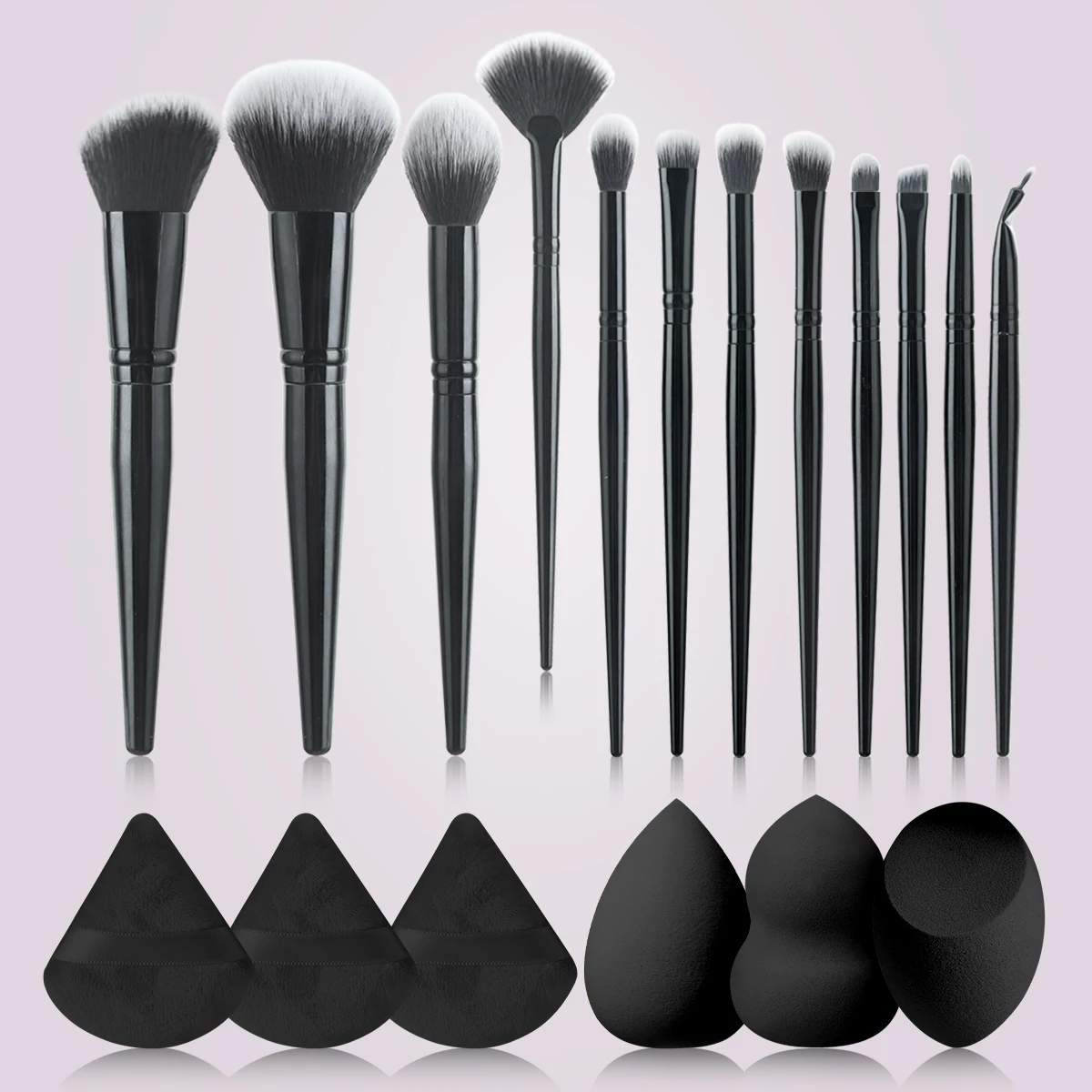 18 pieces of high-quality makeup tool set includes 12 professional makeup brush sets, 3 beauty eggs, and 3 powder puffs suitable
18 pieces of high-quality makeup tool set includes 12 professional makeup brush sets, 3 beauty eggs, and 3 powder puffs suitable