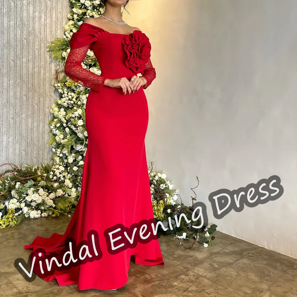 Vindal Evening Dress Floor Length Off-the-shoulder Mermaid Elegant Built-in Bra Crepe Saudi Arabia Long Sleeves For Woman 2024
Vindal Evening Dress Floor Length Off-the-shoulder Mermaid Elegant Built-in Bra Crepe Saudi Arabia Long Sleeves For Woman 2024