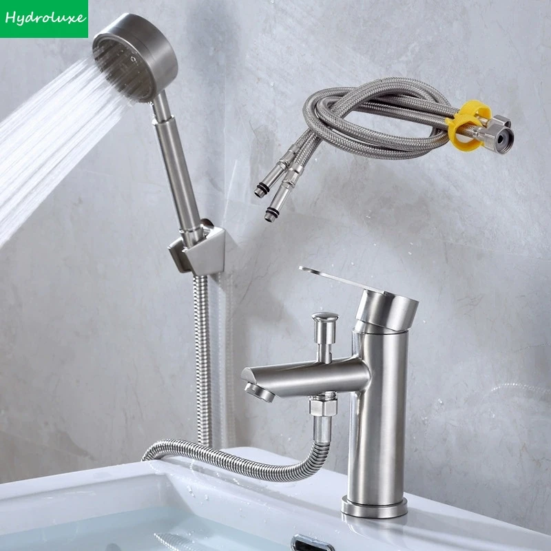 304 Stainless Steel Bathroom Basin Faucet Hot and Cold Wash Mixer Faucet Deck Mount Single Handle with A Pair of Inlet Pipes Tap
304 Stainless Steel Bathroom Basin Faucet Hot and Cold Wash Mixer Faucet Deck Mount Single Handle with A Pair of Inlet Pipes Tap