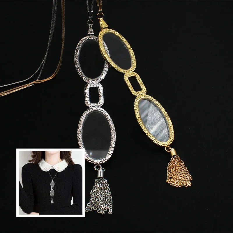 Alloy Handheld Reading Glasses Vintage Gold Tassel Chain Reading Glasses Portable Decorative Presbyopic Glasses
Alloy Handheld Reading Glasses Vintage Gold Tassel Chain Reading Glasses Portable Decorative Presbyopic Glasses