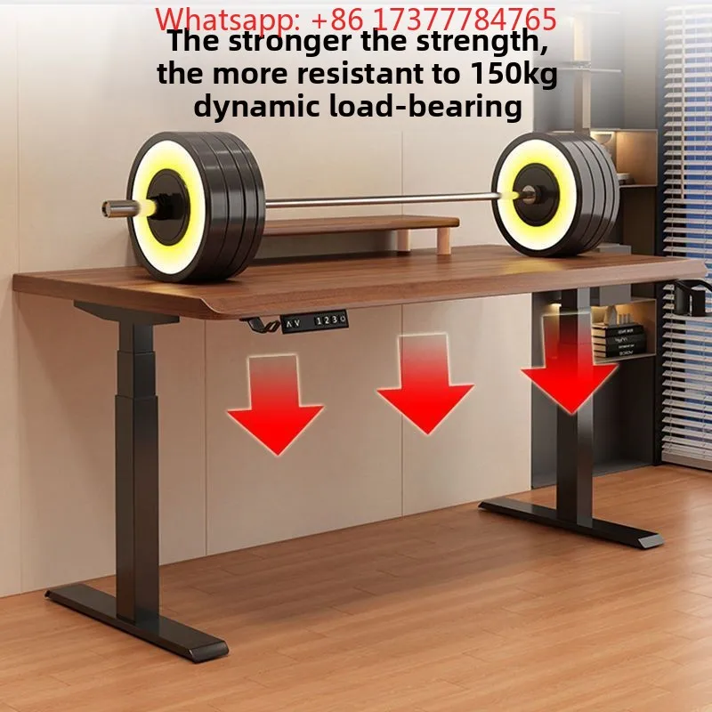 Home Office Study Gaming Workstation Table, Electric Lift Adjustable Computer Desk With Drawer Storage