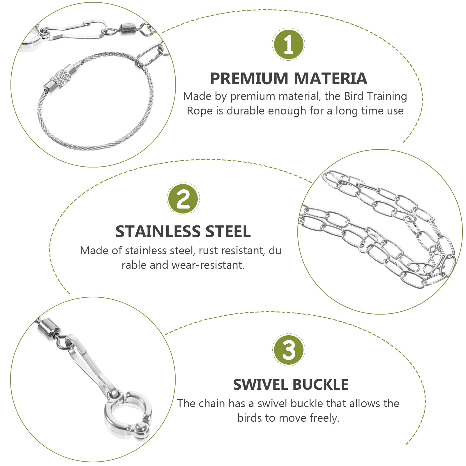 Birds Pet Parrot Leash Stainless Steel Rope Chain Ankle Adjustable Harness Accessory
Birds Pet Parrot Leash Stainless Steel Rope Chain Ankle Adjustable Harness Accessory
