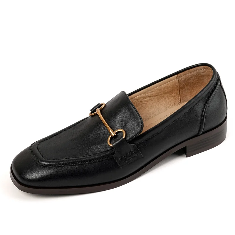 100% Genuine Leather Women Loafers SmallHut New 2023 Spring Ladies Black Brown Square Toe Low Heels Dress Metal Decoration Shoes
100% Genuine Leather Women Loafers SmallHut New 2023 Spring Ladies Black Brown Square Toe Low Heels Dress Metal Decoration Shoes