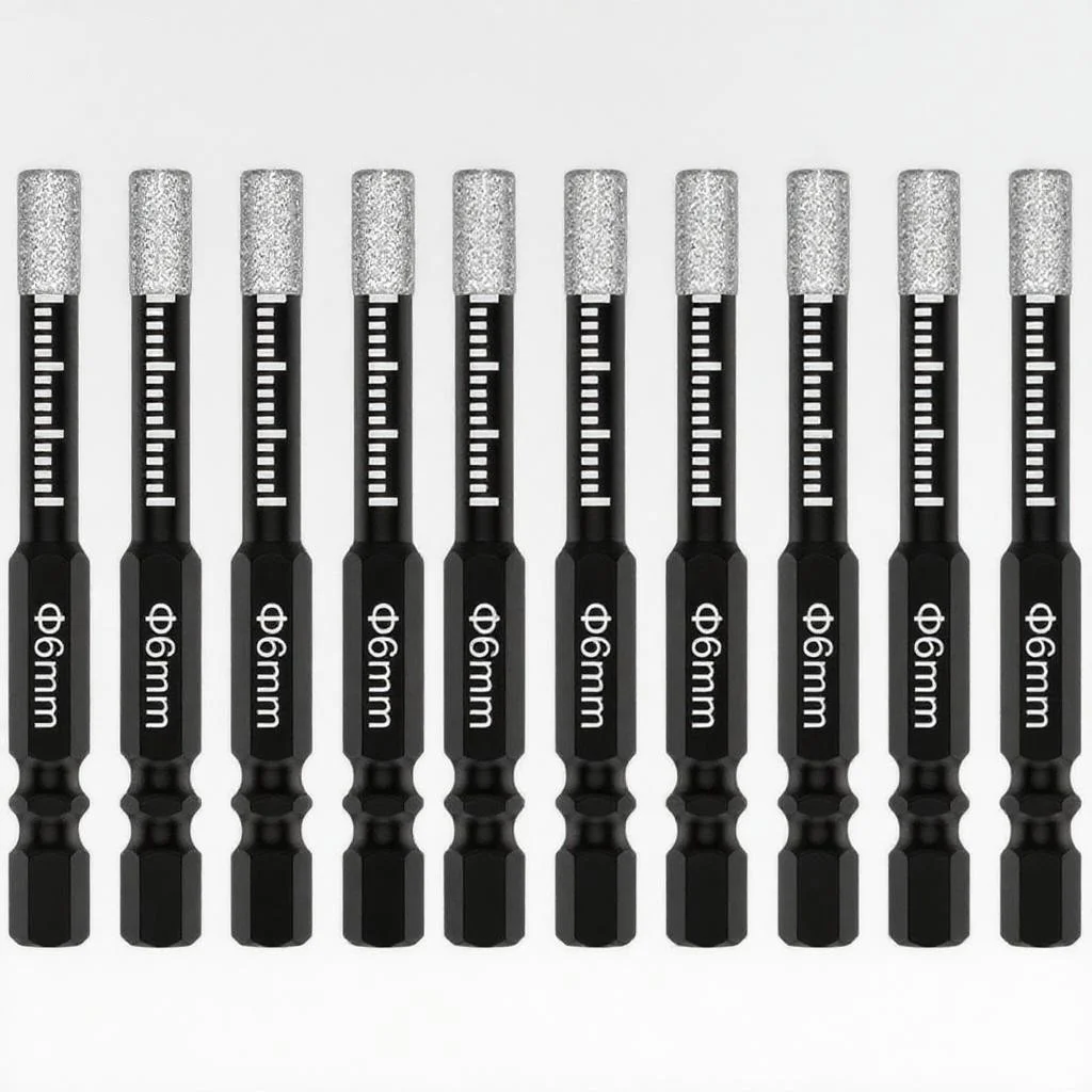 For Porcelain Granite Tile Marble 10Pcs 6mm Dry Diamond Drill Bits Set Vacuum Brazed Core Drill Bit Kit Quick Change Hex Shank
For Porcelain Granite Tile Marble 10Pcs 6mm Dry Diamond Drill Bits Set Vacuum Brazed Core Drill Bit Kit Quick Change Hex Shank