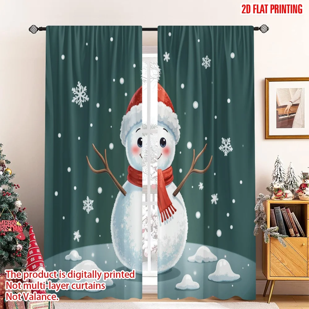 2pcs 2D flat printing Christmas Curtain Happy Snowman Christmas Festive 100% Polyester Without Electricity Holiday Decorations
2pcs 2D flat printing Christmas Curtain Happy Snowman Christmas Festive 100% Polyester Without Electricity Holiday Decorations