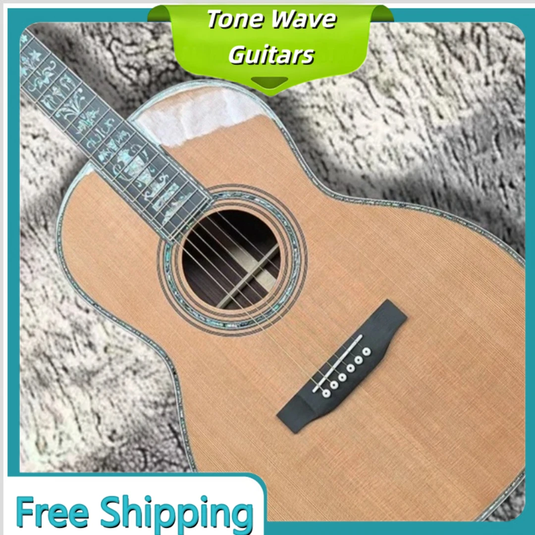 00045 39 Inch Solid Wood Acoustic Guitar Red Cedar Body Ebony Neck High End Pattern Professional Beginner Guitar
00045 39 Inch Solid Wood Acoustic Guitar Red Cedar Body Ebony Neck High End Pattern Professional Beginner Guitar