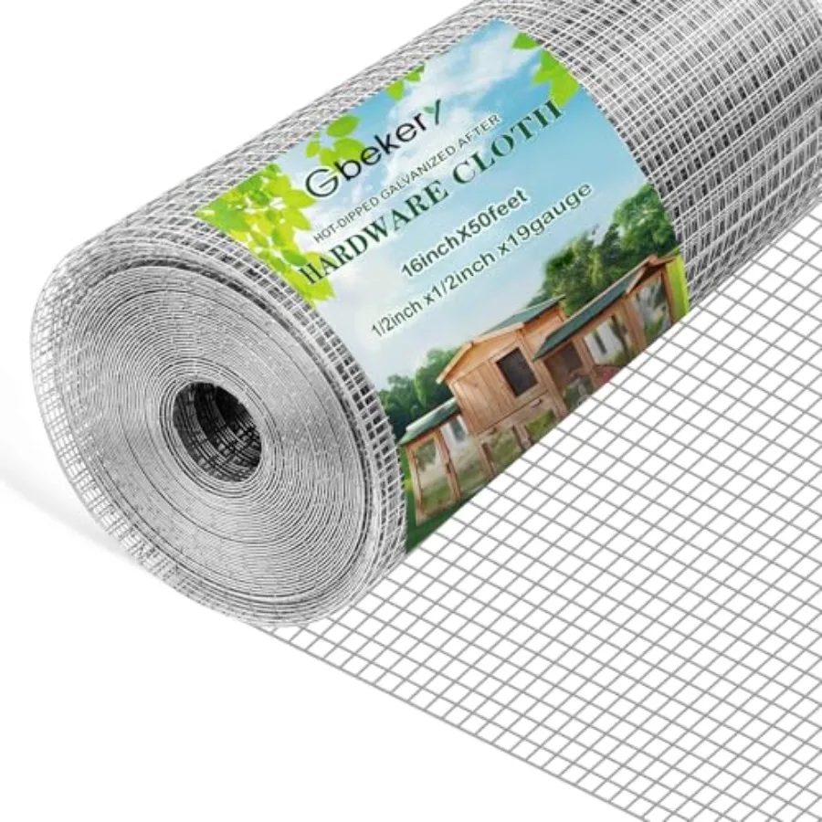 Hardware Cloth 50Feet 19 Gauge Hot-dip Galvanized After Welding Chicken Wire Mesh Roll Garden Plant Welded Metal Wire Fencing R
Hardware Cloth 50Feet 19 Gauge Hot-dip Galvanized After Welding Chicken Wire Mesh Roll Garden Plant Welded Metal Wire Fencing R