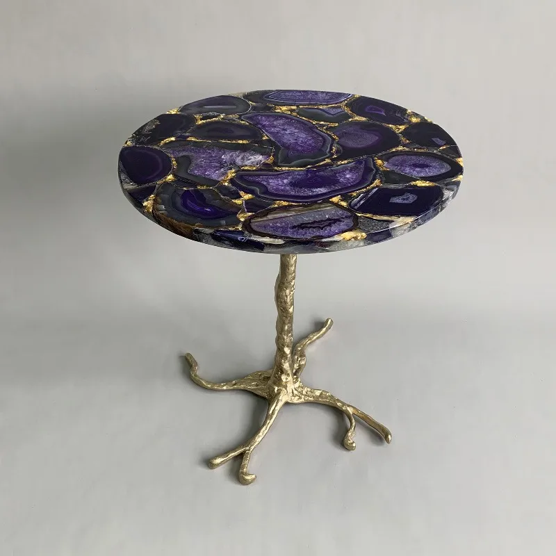 Nordic natural purple agate stone desktop edge table designer coffee table bedside sofa small apartment agate corner table
Nordic natural purple agate stone desktop edge table designer coffee table bedside sofa small apartment agate corner table