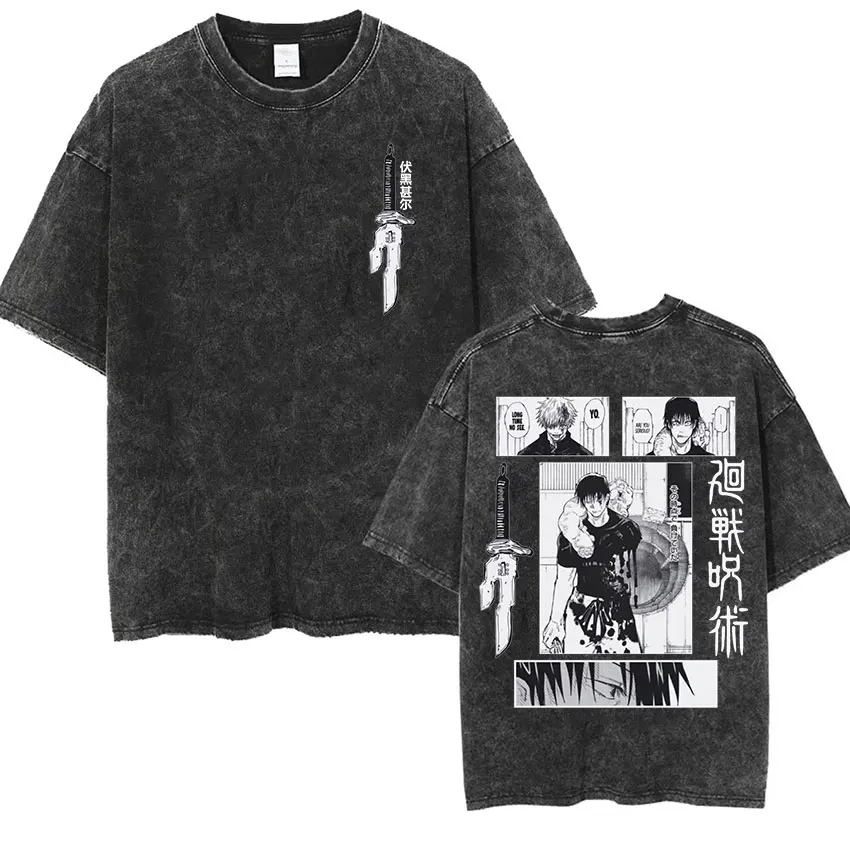 Vintage Washed Anime Jujutsu Kaisen Fushiguro Toji Print T-shirt Men Women Fashion Gothic Cotton Short Sleeve T Shirt Streetwear
Vintage Washed Anime Jujutsu Kaisen Fushiguro Toji Print T-shirt Men Women Fashion Gothic Cotton Short Sleeve T Shirt Streetwear