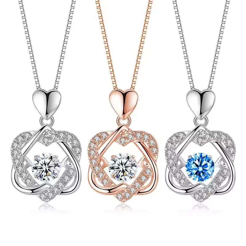 VANA Gift Dancing Heart Love 925 Sterling Silver Jewelry Heartbeat Blue Pendant Gift Pendants Chain Necklaces For Women
VANA Gift Dancing Heart Love 925 Sterling Silver Jewelry Heartbeat Blue Pendant Gift Pendants Chain Necklaces For Women