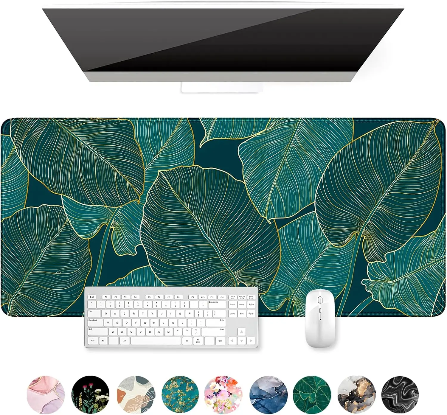 Ultra Large Desk Mat, XXL Gaming Mousepad with Green Tropical Leaves, Extended Full Size Desk Pad for Keyboard Laptop Computer
Ultra Large Desk Mat, XXL Gaming Mousepad with Green Tropical Leaves, Extended Full Size Desk Pad for Keyboard Laptop Computer