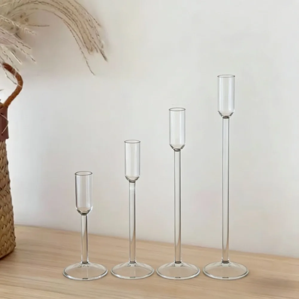Nordic Minimalism High Footed Glass Candle Holders Romantic Candlelight Dinner Ornament for Wedding Party Table Decoration
Nordic Minimalism High Footed Glass Candle Holders Romantic Candlelight Dinner Ornament for Wedding Party Table Decoration
