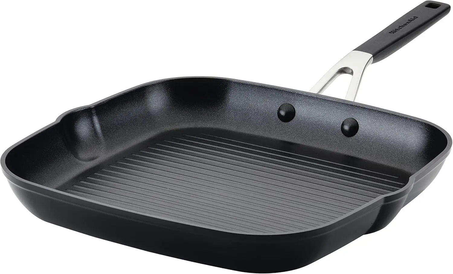 Hard Anodized Nonstick Square Grill Pan with Pour Spouts, 11.25 Inch - Onyx Black for Quick Heating and Easy Cleaning
Hard Anodized Nonstick Square Grill Pan with Pour Spouts, 11.25 Inch - Onyx Black for Quick Heating and Easy Cleaning