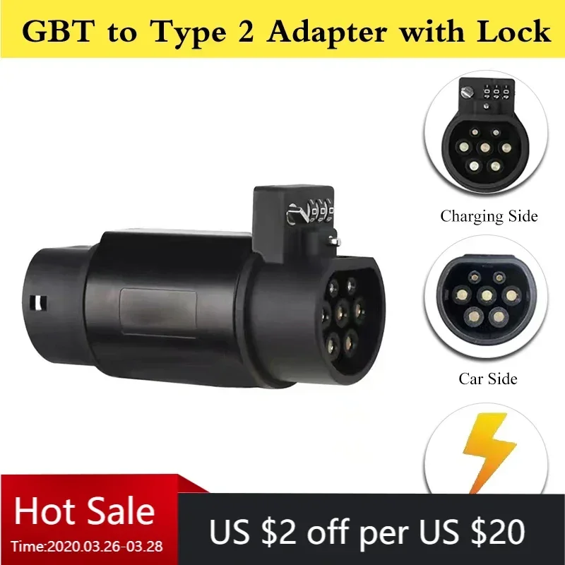 Electric car vehicle gbt to type 2 adapter IEC 62196 380v ev charger 32A AC charging Connector Converter with lock
Electric car vehicle gbt to type 2 adapter IEC 62196 380v ev charger 32A AC charging Connector Converter with lock