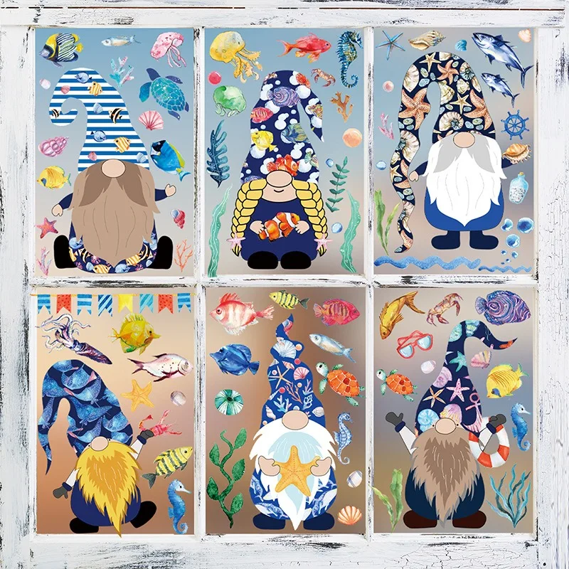 Cartoon Sea Creature Gnome Static Window Stickers Summer Decals for Kids Bedroom Room Decor
Cartoon Sea Creature Gnome Static Window Stickers Summer Decals for Kids Bedroom Room Decor