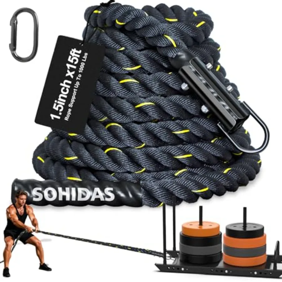 15Feet Weight Sled Rope Workout Sled Pulling Ropes Sled Push Gym Equipment Weight Sled Pull Rope for Training Tire Pulling Work
15Feet Weight Sled Rope Workout Sled Pulling Ropes Sled Push Gym Equipment Weight Sled Pull Rope for Training Tire Pulling Work