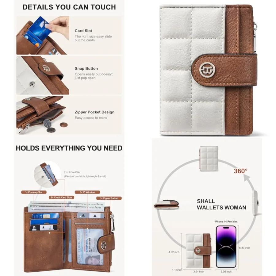 Small Wallet for Women Leather RFID Blocking Card Holder Bifold Compact Wallets With Zipper Coin Pocket
Small Wallet for Women Leather RFID Blocking Card Holder Bifold Compact Wallets With Zipper Coin Pocket