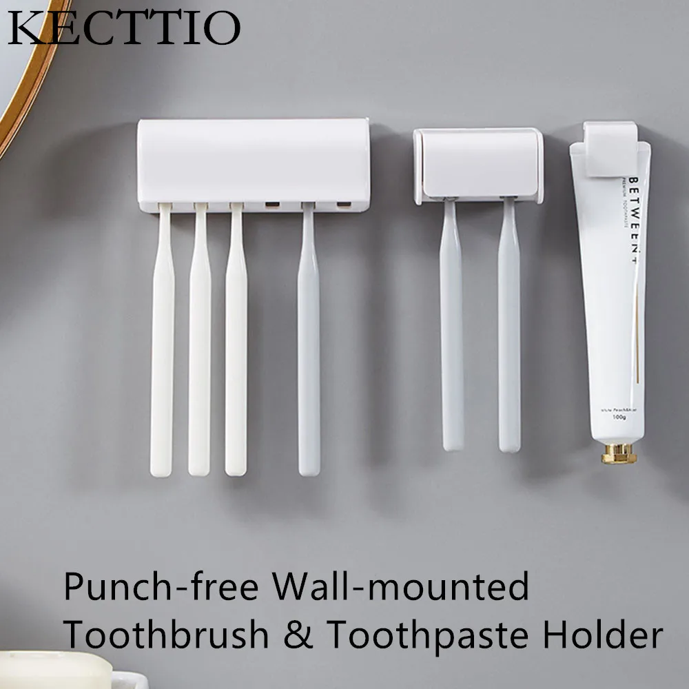 KECTTIO Punch-free Wall-mounted Toothbrush & Toothpaste Holder Toothpaste Storage Rack Bath Organizer Home Bathroom Accessories
KECTTIO Punch-free Wall-mounted Toothbrush & Toothpaste Holder Toothpaste Storage Rack Bath Organizer Home Bathroom Accessories