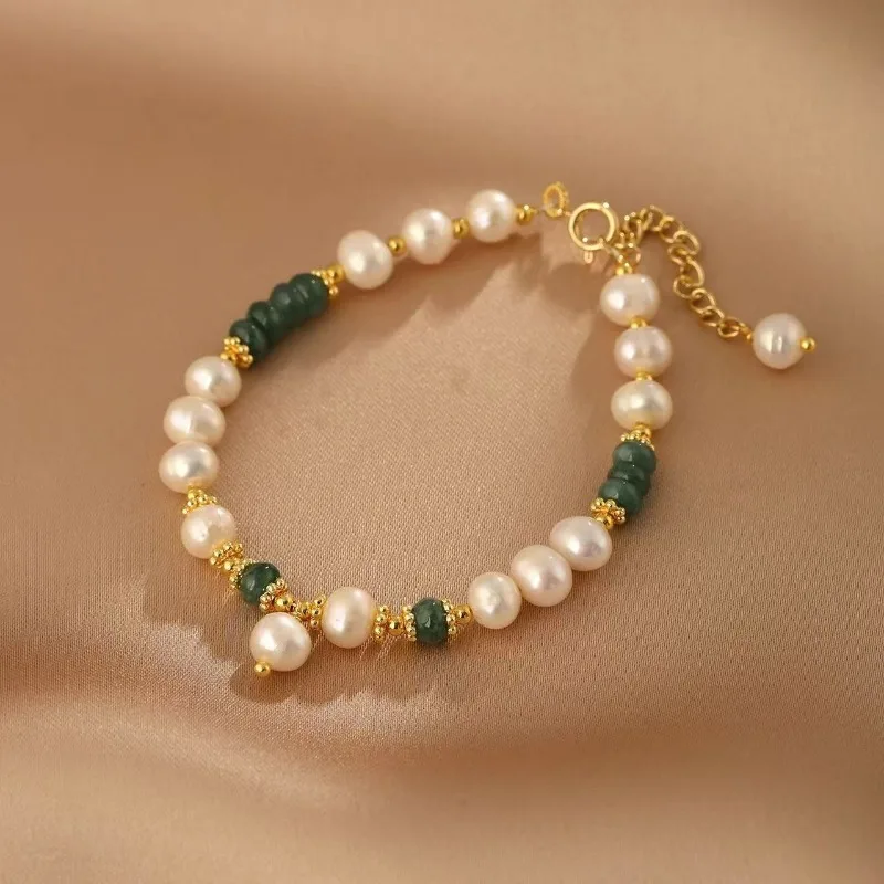 Minar Vintage Green Color Jade Natural Stone Oval Freshwater Pearl Beads Strand Bracelets for Women 14K Real Gold Plated Copper
Minar Vintage Green Color Jade Natural Stone Oval Freshwater Pearl Beads Strand Bracelets for Women 14K Real Gold Plated Copper