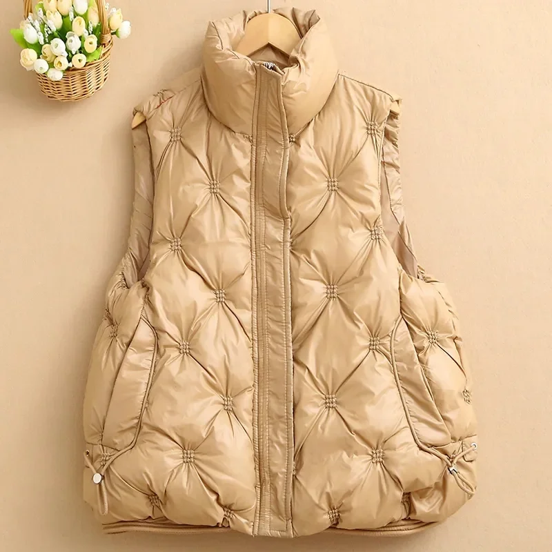 2023 New Winter Down Cotton Vest Women Casual All-Match Sleeveless Jacket Loose Stand Collar Vest Coat Female Puffer Waistcoat
2023 New Winter Down Cotton Vest Women Casual All-Match Sleeveless Jacket Loose Stand Collar Vest Coat Female Puffer Waistcoat