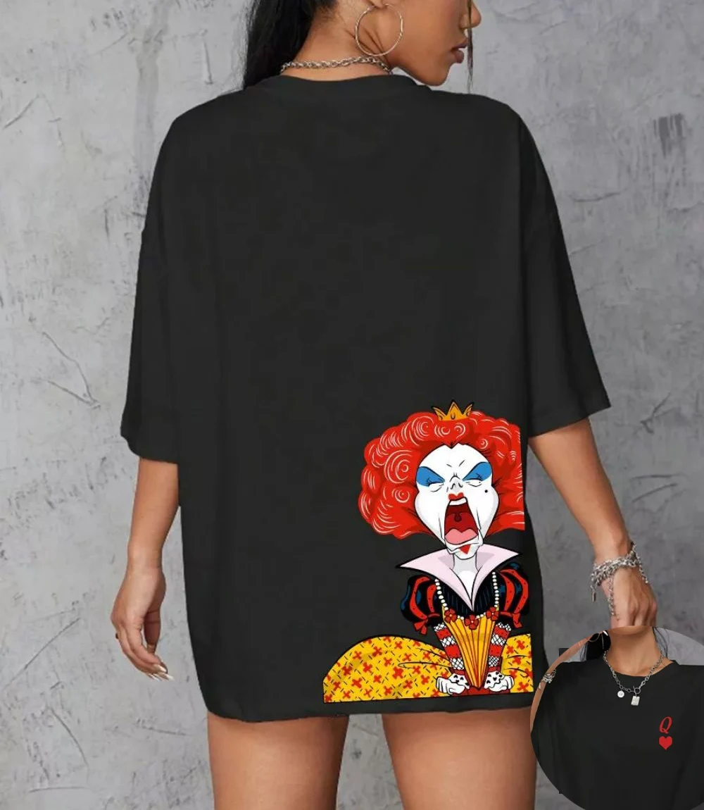 Alice’s Adventures in Wonderland Funny Red Queen Prints Women T-Shirts O-Neck Cotton Summer Fashion Short Sleeve Casual T-shirt
Alice’s Adventures in Wonderland Funny Red Queen Prints Women T-Shirts O-Neck Cotton Summer Fashion Short Sleeve Casual T-shirt