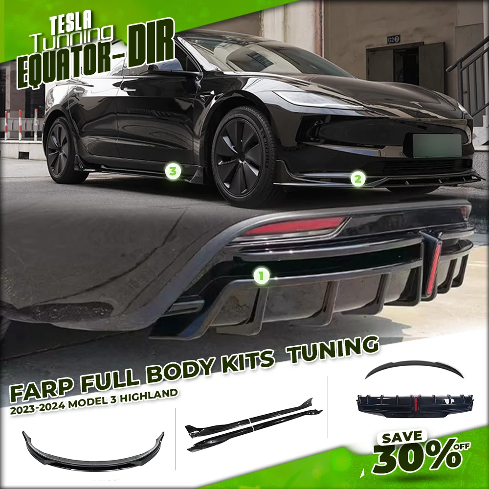FARP Full Body Kit Rear Bumper Lip Spoiler with Pilot Light Side Splitter Parts Tuning For Tesla Model 3 Highland 2023-2024
FARP Full Body Kit Rear Bumper Lip Spoiler with Pilot Light Side Splitter Parts Tuning For Tesla Model 3 Highland 2023-2024