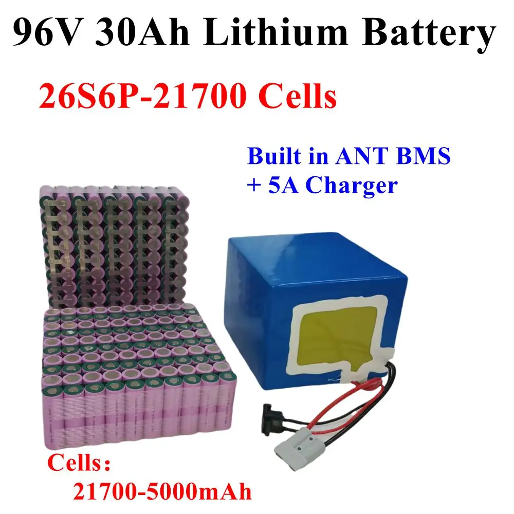 Batterie lithium-ion 96V, 30Ah, 26S 21700Cell BMS, pour moteur de robot 5000W, scooter, vélo, fourgonnette, moto, AGV, charger
Batterie lithium-ion 96V, 30Ah, 26S 21700Cell BMS, pour moteur de robot 5000W, scooter, vélo, fourgonnette, moto, AGV, charger