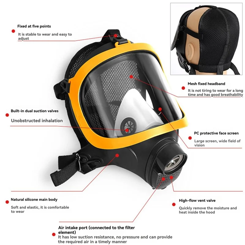 A50I Gas Mask Full Face Mask Chemical Radioactive Contamination Chemical Biological Self-Priming
A50I Gas Mask Full Face Mask Chemical Radioactive Contamination Chemical Biological Self-Priming