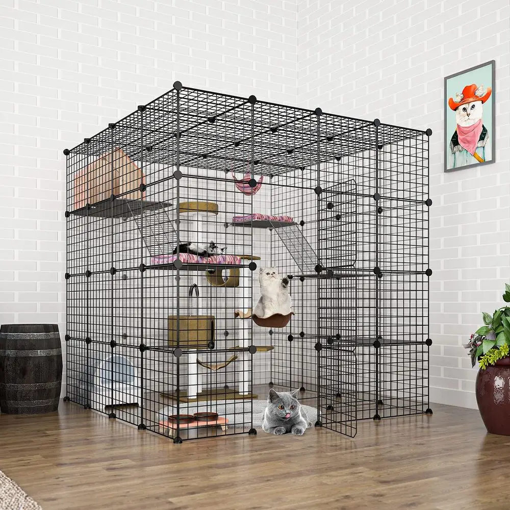 Cat Cage Indoor Enclosure Cat Playpen Metal Wire Kennels Crate Outdoor Enclosures for Kitten Ferret, Bunny and Chinchilla Ideal
Cat Cage Indoor Enclosure Cat Playpen Metal Wire Kennels Crate Outdoor Enclosures for Kitten Ferret, Bunny and Chinchilla Ideal