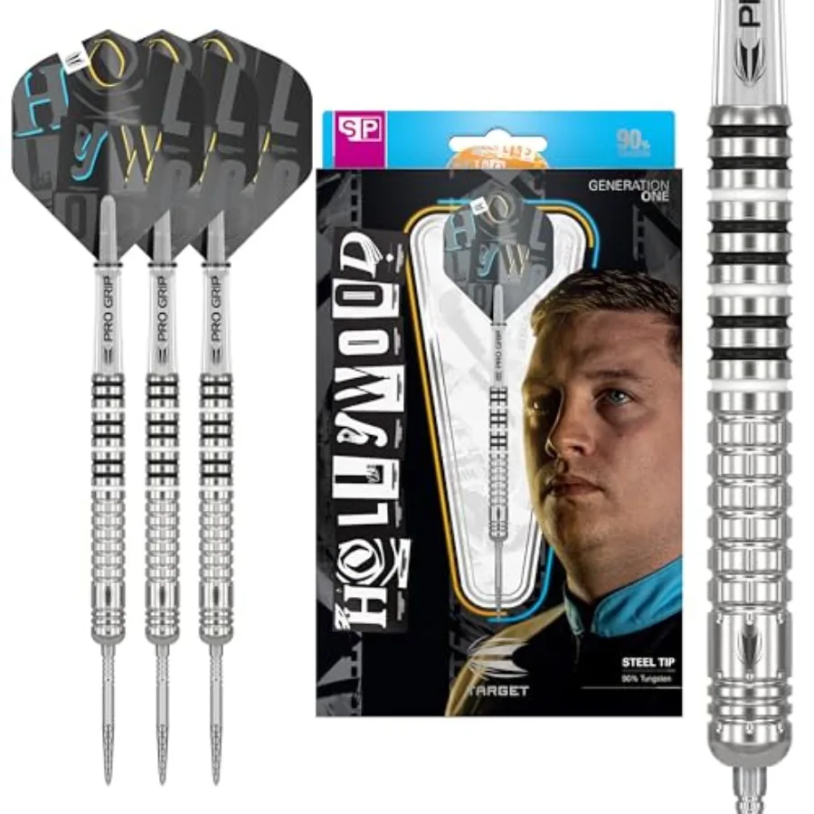 Darts for professional play, 90 tungsten alloy, silver color, Swiss Point steel tip precision design
Darts for professional play, 90 tungsten alloy, silver color, Swiss Point steel tip precision design