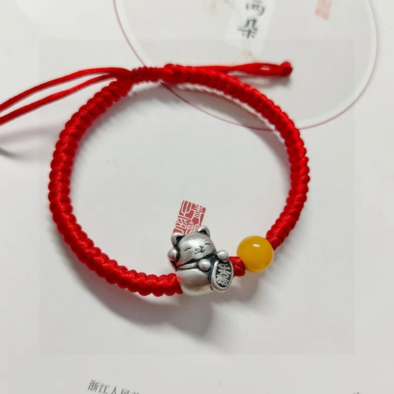lucky cat bracelet 925 Pure Silver Fu Tuo Red Hand Strap Lucky Cat Woven Bracelet Lucky Lucky In The Year Of Birth
lucky cat bracelet 925 Pure Silver Fu Tuo Red Hand Strap Lucky Cat Woven Bracelet Lucky Lucky In The Year Of Birth