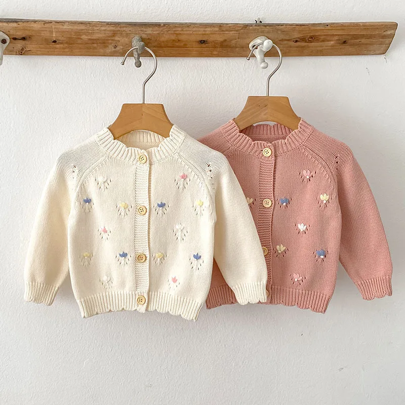 Baby Girls Embroidery Floral Knitted Sweater Spring Autumn Long Sleeve Casual Cardigan Toddler Girls Knitwear Tops 
Baby Girls Embroidery Floral Knitted Sweater Spring Autumn Long Sleeve Casual Cardigan Toddler Girls Knitwear Tops