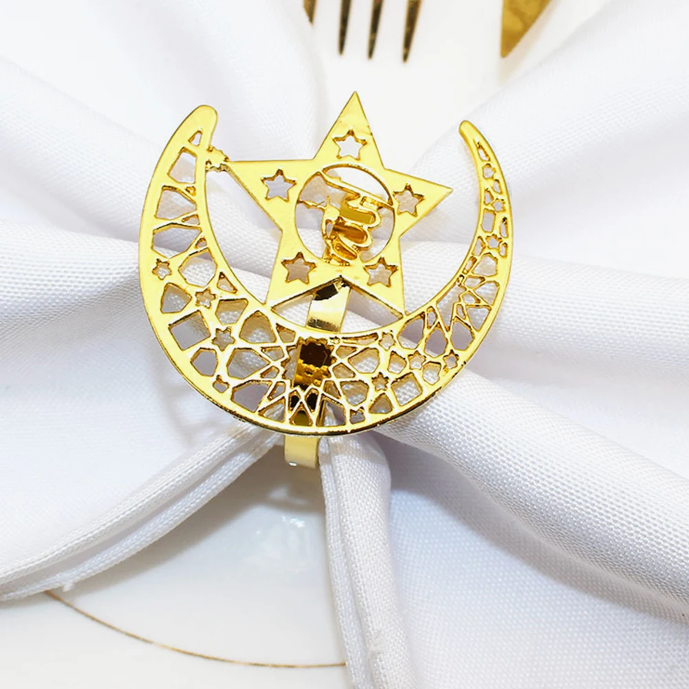 6pcs Moon Star Napkin Rings Ramadan Party Table Decoration Metal Napkin Holders For Weddings Birthdays Christmas Dinner Supplies
6pcs Moon Star Napkin Rings Ramadan Party Table Decoration Metal Napkin Holders For Weddings Birthdays Christmas Dinner Supplies