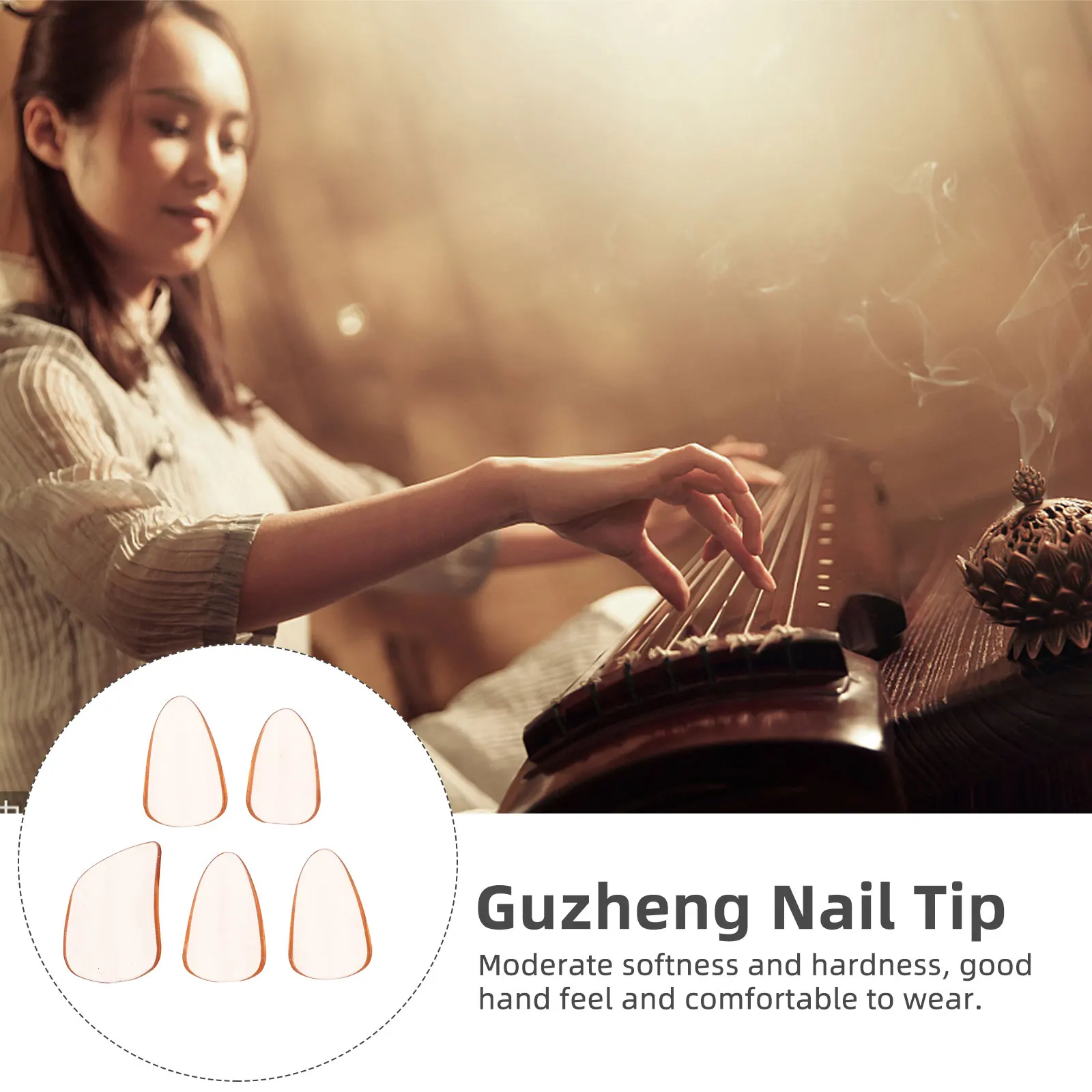 5Pcs Guzheng Nail Tips Finger Picks Professional Comfortable Moderate Hardness Ergonomic Design Suitable for Guzheng Pipa
5Pcs Guzheng Nail Tips Finger Picks Professional Comfortable Moderate Hardness Ergonomic Design Suitable for Guzheng Pipa