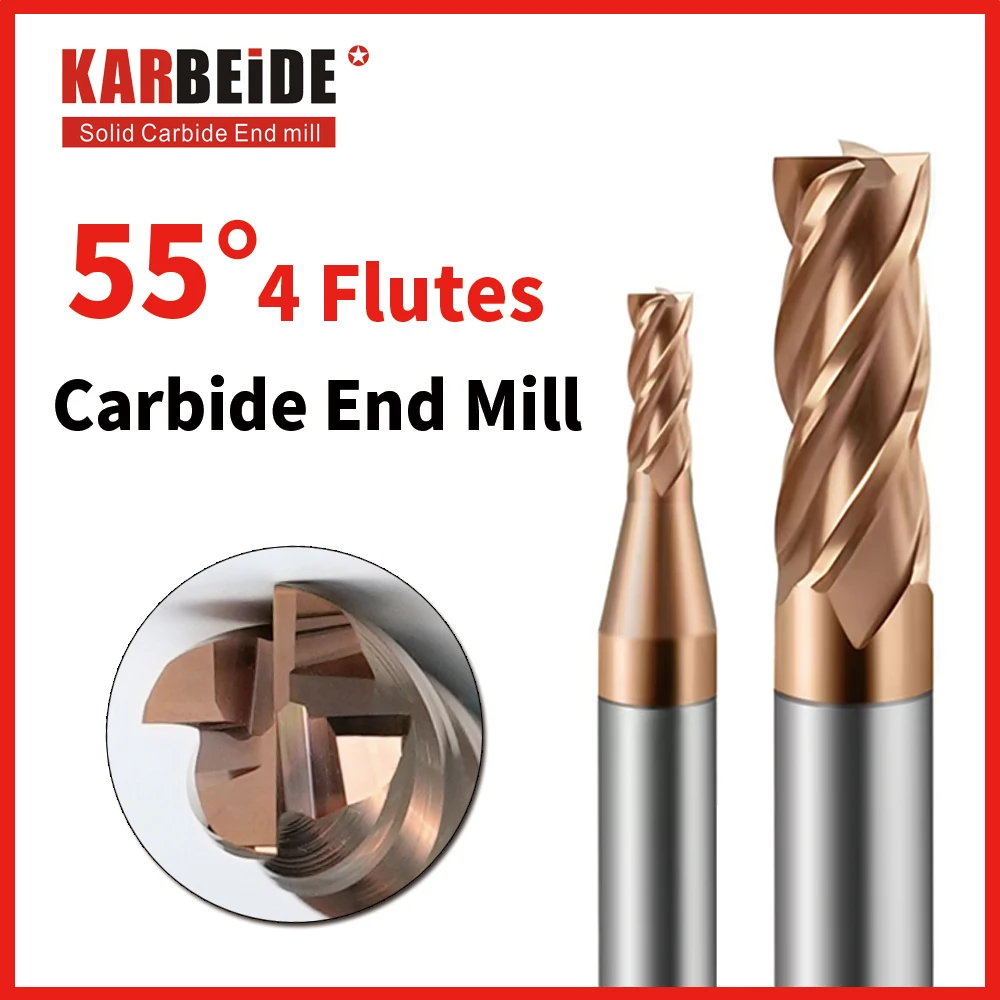 KARBEIDE Carbide Square End Mills-4 Flute TiSiN Coated for Milling Alloy Steels, Hardened Steel, Metal etc
KARBEIDE Carbide Square End Mills-4 Flute TiSiN Coated for Milling Alloy Steels, Hardened Steel, Metal etc