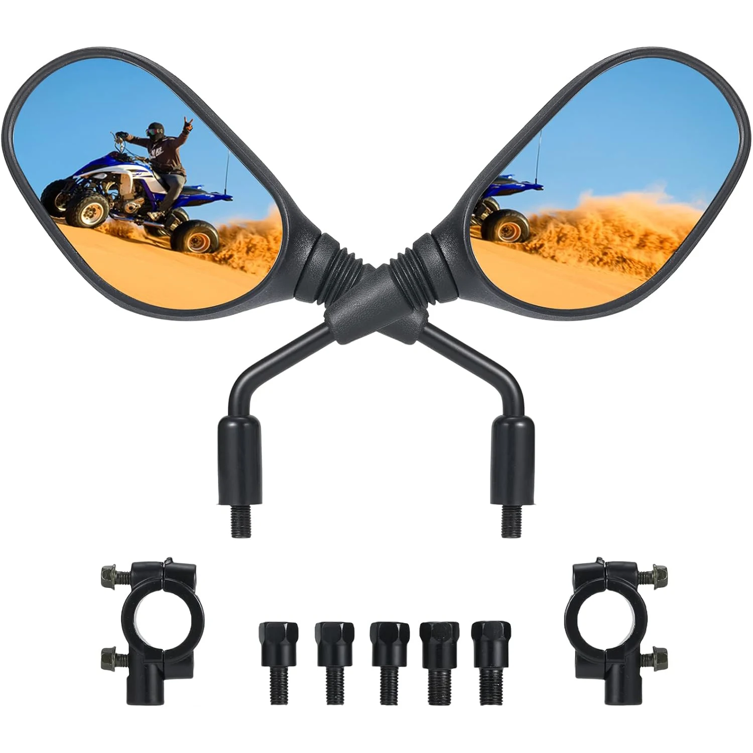 8/10MM Motorcycle Mirrors for Handlebar ATV Accessories Compatible with Scooter Snowmobile Mope 360 Degrees Ball Type Adjustment
8/10MM Motorcycle Mirrors for Handlebar ATV Accessories Compatible with Scooter Snowmobile Mope 360 Degrees Ball Type Adjustment