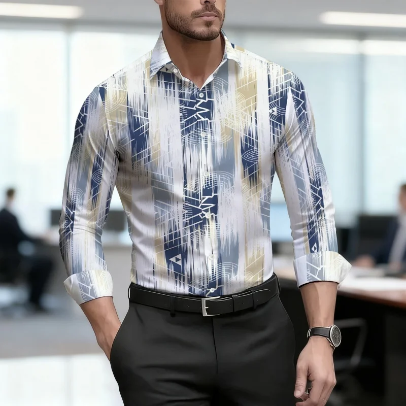Men's shirt Spring and Autumn new style men's abstract printed long sleeved shirt Business casual slim fit high-quality shirt
Men's shirt Spring and Autumn new style men's abstract printed long sleeved shirt Business casual slim fit high-quality shirt