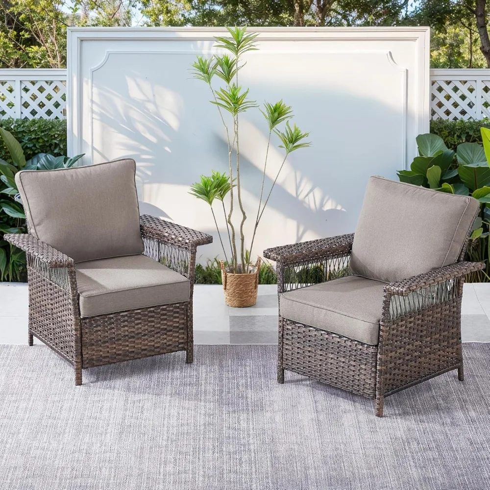 Patio Chairs 2 Piece Wicker Chairs PE Rattan Woven Chairs with High Back Deep Seating for Garden Sunroom Deck Porch Backyard Poo
Patio Chairs 2 Piece Wicker Chairs PE Rattan Woven Chairs with High Back Deep Seating for Garden Sunroom Deck Porch Backyard Poo