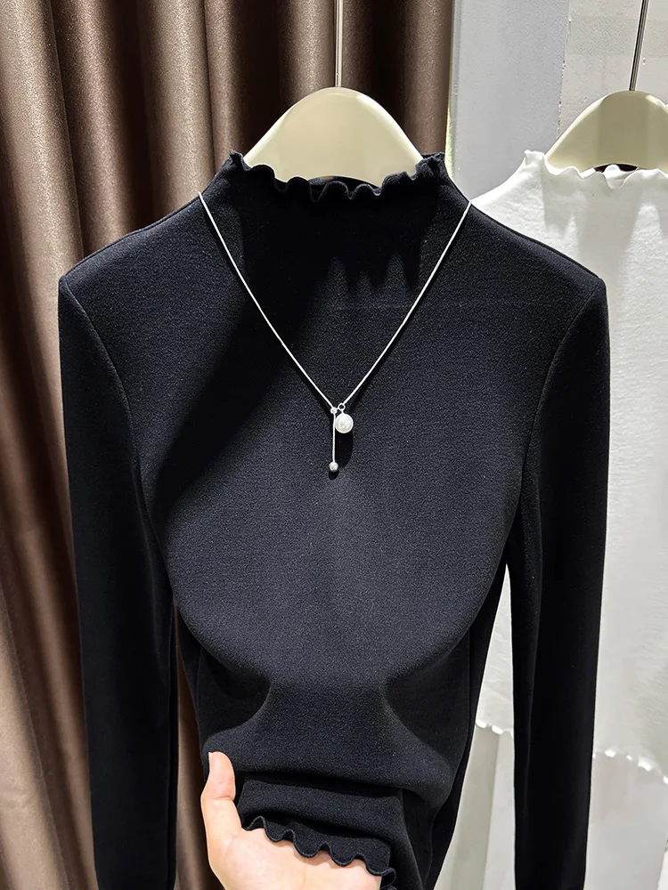 Двусторонняя флисовая базовая футболка для женщин, осенне-зимняя, с высоким воротником, в корейском стиле, внутренняя одежда, с рюшами, T-S...
Двусторонняя флисовая базовая футболка для женщин, осенне-зимняя, с высоким воротником, в корейском стиле, внутренняя одежда, с рюшами, T-S...