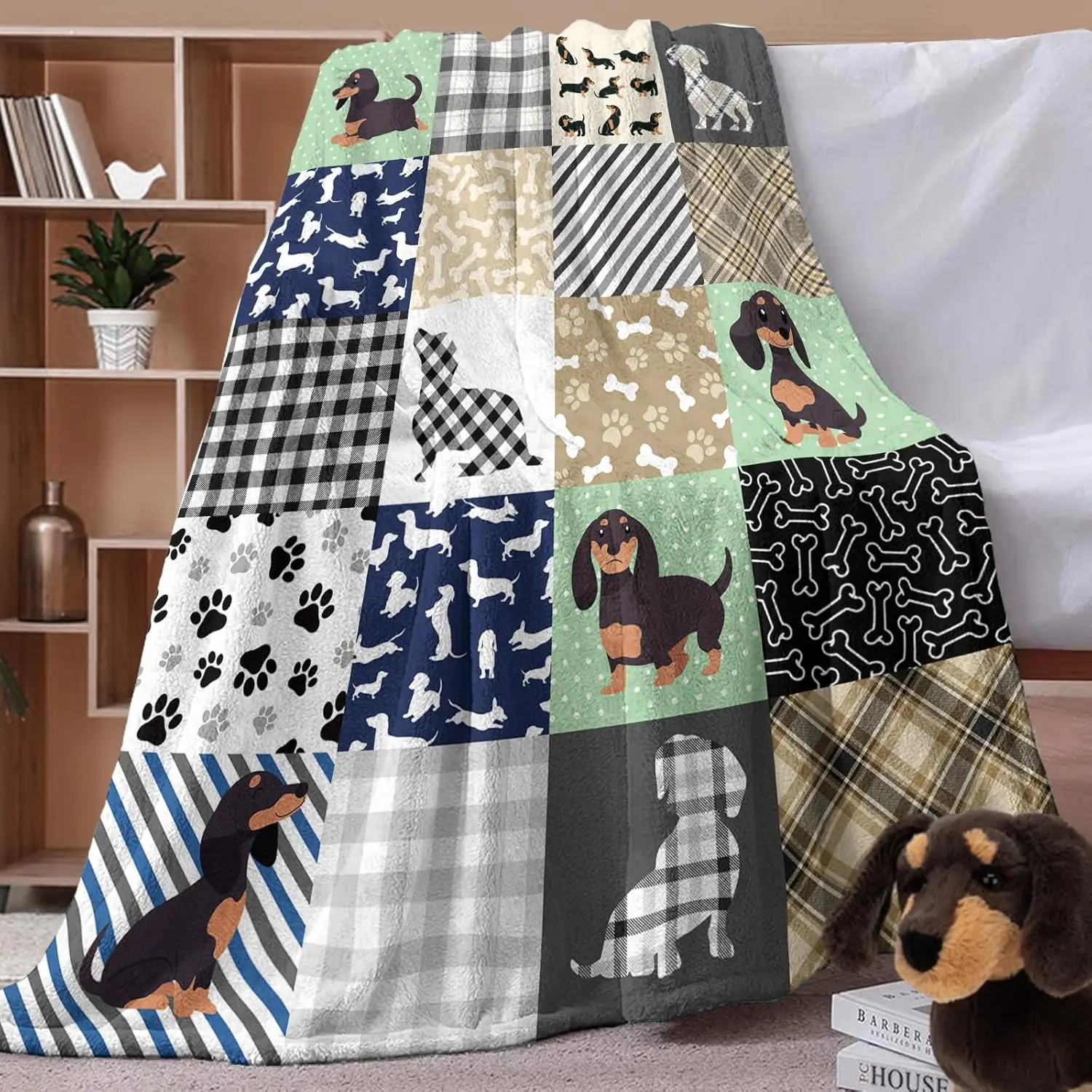 Dachshund Dog Flannel Throw Blanket, Birthday for Pet Owner Lover Kids Men Women, Cute Puppy Paw Prints Bone Soft Blankets
Dachshund Dog Flannel Throw Blanket, Birthday for Pet Owner Lover Kids Men Women, Cute Puppy Paw Prints Bone Soft Blankets