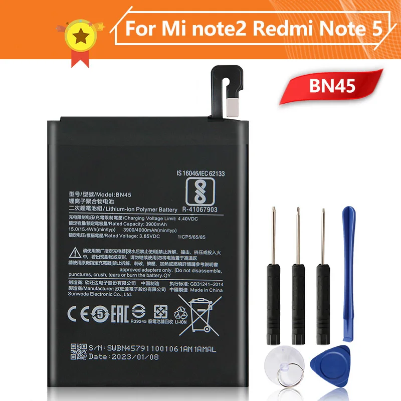 Производство в 2024 году аккумулятор для телефона BN45 4000 мАч для Xiaomi Note 5 Redmi Note 5 Redrice Note 5 Сменный аккумулятор с инструментом
Производство в 2024 году аккумулятор для телефона BN45 4000 мАч для Xiaomi Note 5 Redmi Note 5 Redrice Note 5 Сменный аккумулятор с инструментом