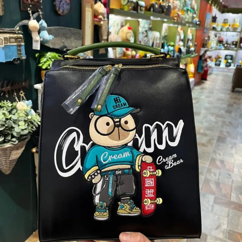 CREAM BEAR Black Backpack Luxury Designer Woman Fashion Computer Backpack Travel High Quality Leather School Bags for Girls High
CREAM BEAR Black Backpack Luxury Designer Woman Fashion Computer Backpack Travel High Quality Leather School Bags for Girls High