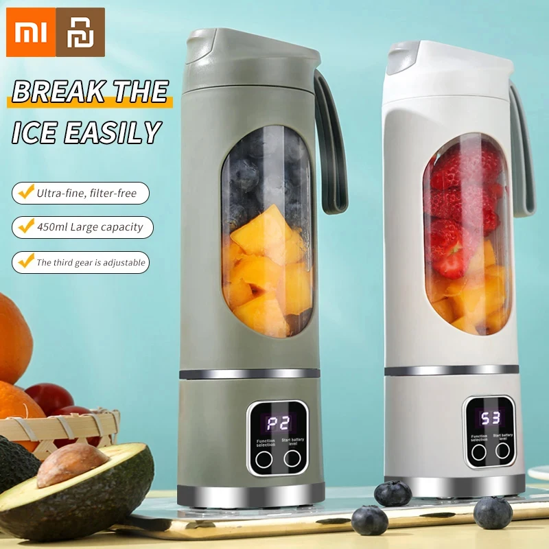 Xiaomi 450ml Fruit Juicer 8 Blades 3 Gears USB Rechargeable Portable Blender Ice Crusher for Shakes and Smoothies Juicer Cup
Xiaomi 450ml Fruit Juicer 8 Blades 3 Gears USB Rechargeable Portable Blender Ice Crusher for Shakes and Smoothies Juicer Cup