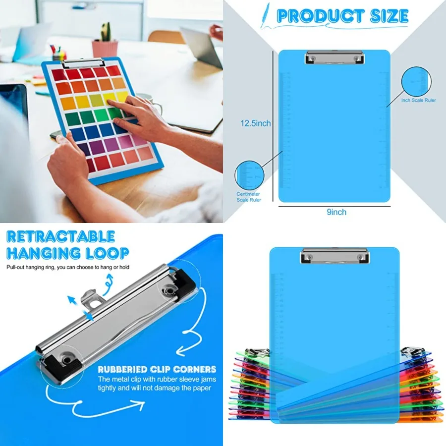 Clipboards, Plastic Office Clipboards, Assorted Plastic Clip, Letter
Clipboards, Plastic Office Clipboards, Assorted Plastic Clip, Letter