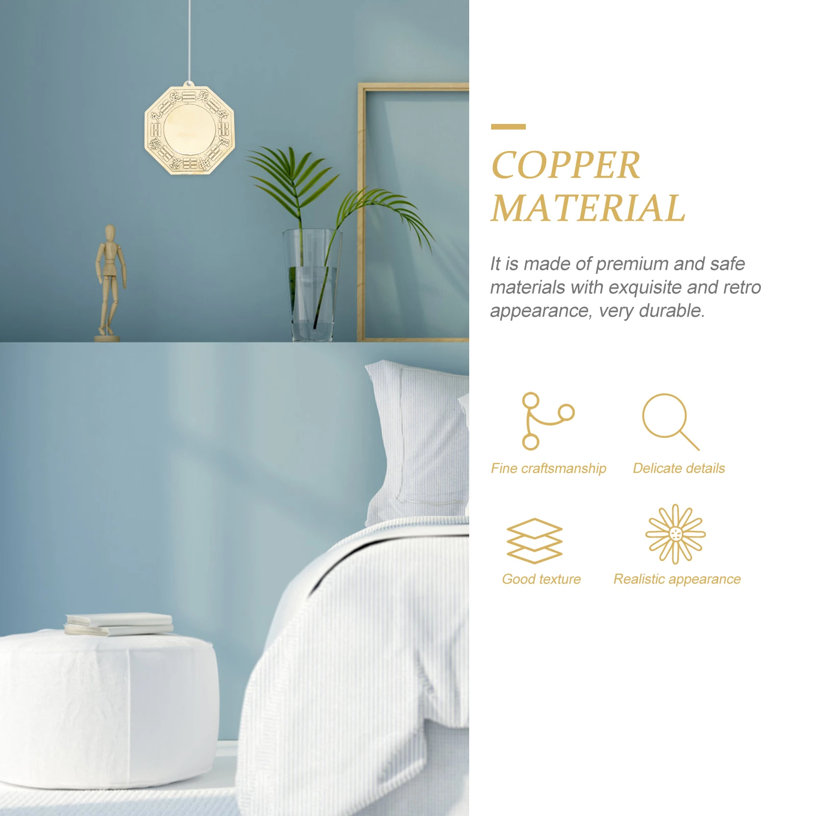 Pure Copper 13.8cm Bagua Convex Mirror Retro Home Decor Exorcism Craft nament Wall Mount Feng Shui Decorative Piece
Pure Copper 13.8cm Bagua Convex Mirror Retro Home Decor Exorcism Craft nament Wall Mount Feng Shui Decorative Piece