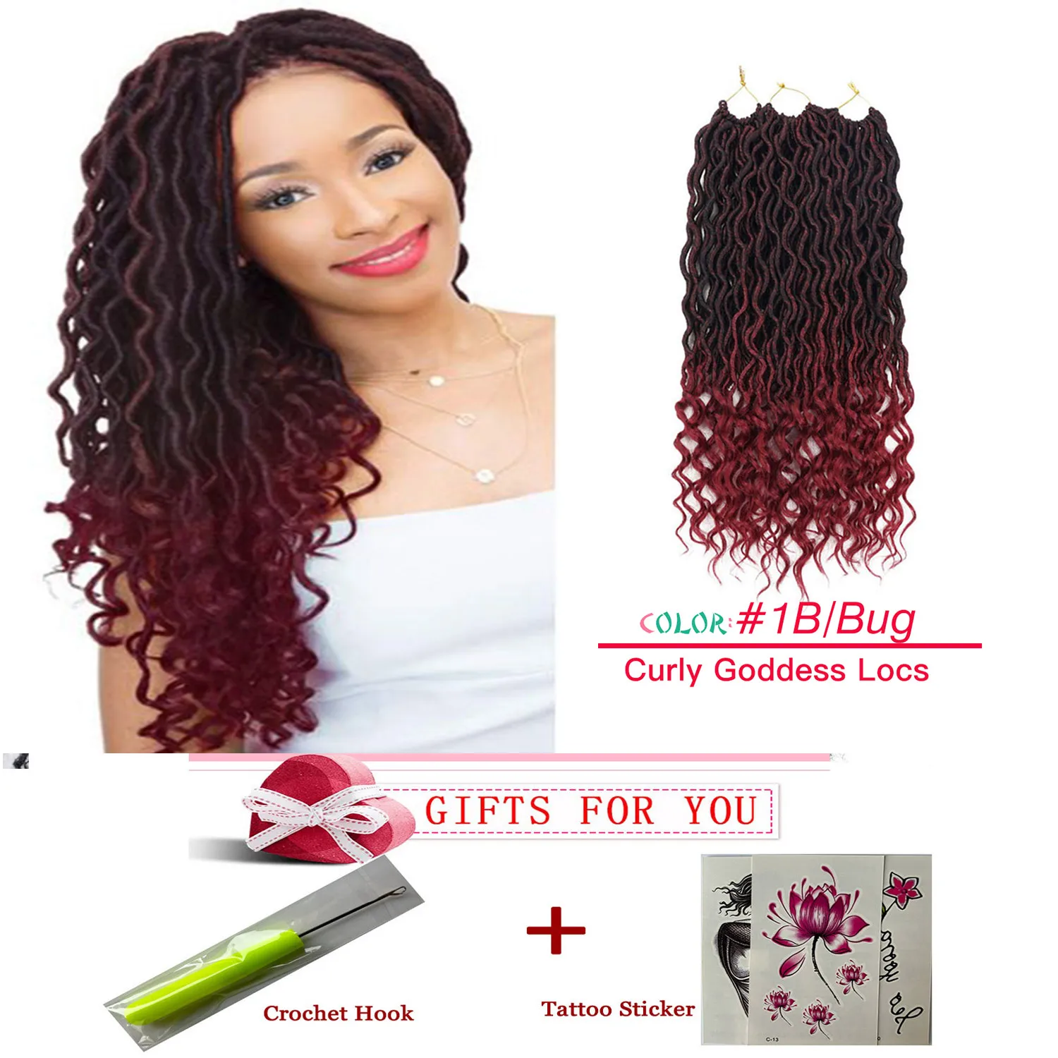 Goddess Faux Locs Crochet Hair With Curly Ends Wavy Queen Locs Pre-Looped Synthetic Ombre BraidS Hair Extensions Afro Dreadlocks
Goddess Faux Locs Crochet Hair With Curly Ends Wavy Queen Locs Pre-Looped Synthetic Ombre BraidS Hair Extensions Afro Dreadlocks